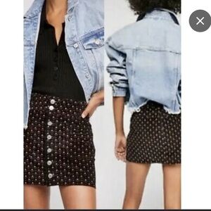 We The Free Joanie Patterned Corduroy Mini Skirt, size 24–!•••